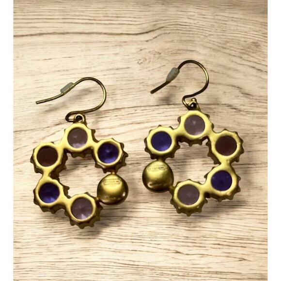 Y2K Coach Daphne 1941 Gemstone Floral Drop Earrings - Picture 3 of 5